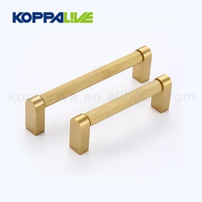 European Style Solid Brass Unique Copper Home Furniture Cabinet Center Bar Knurled Handle Pull