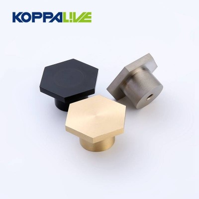 Hexagonal Unique Design Brass Wardrobe Knobs Dresser Drawer Pulls Kitchen Cabinet Knob Furniture Hardware